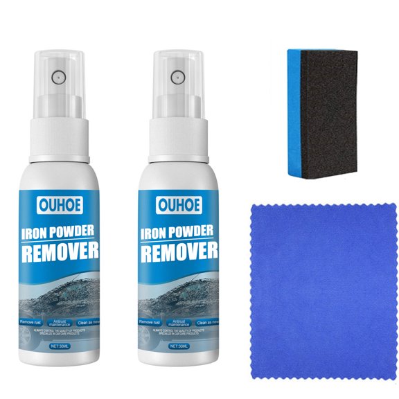 YATLTE Iron Powder Remover, Car Rust Removal Spray, Metal Surface Chrome Paint Car Cleaning, For Rust From Tools, Metals, Cast Iron, Car Parts, Etc (2sets 100ml)