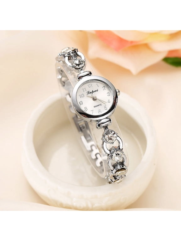 Ladies Fashion Quartz Wrist Watches, Fashion Analog Quartz Bangle Cuff Wrist Bracelet Watch, Elegant Stainless Steel Wire Band Arabic Numerals Dress Watches