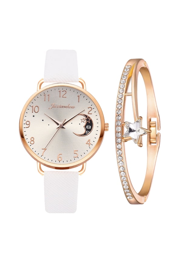 Leather Women Watches, Ladies Dress Analog Quartz Date Classic Luminous Leather Strap Waterproof Female Wrist Watch
