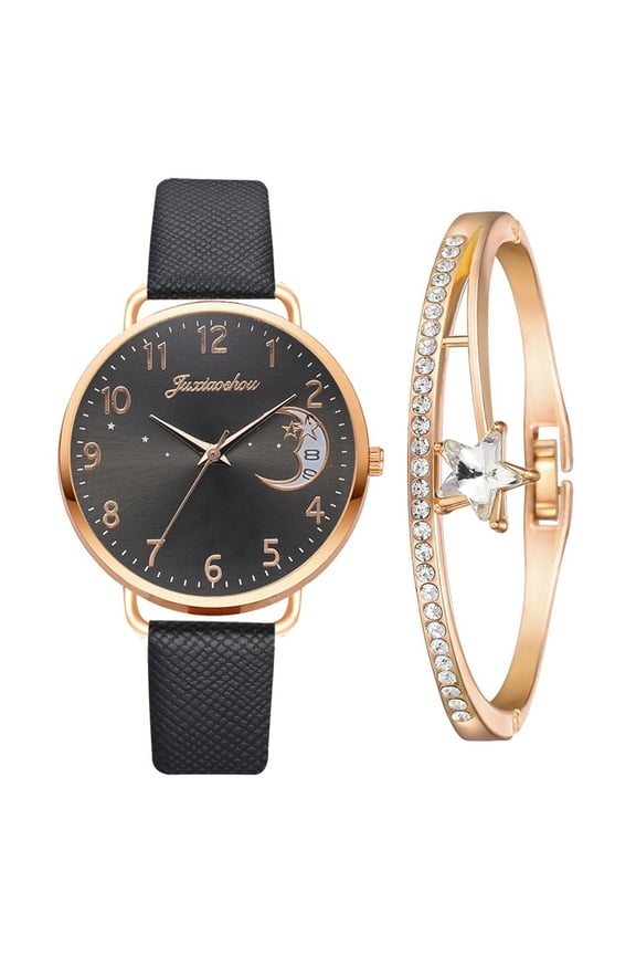 Leather Women Watches, Ladies Dress Analog Quartz Date Classic Luminous Leather Strap Waterproof Female Wrist Watch
