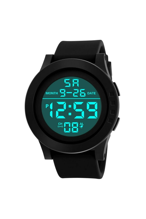 Men's Digital Sports Watch, Simple Digital Military Watches, Large Face Sport Electronic LED Double Time Waterproof Wrist Watches for Men with Stopwatch Alarm LED Backlight