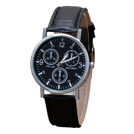 YATLTE Men's Leather Quartz Watch, Quartz Wrist Watch Dial Leather Strap Watches