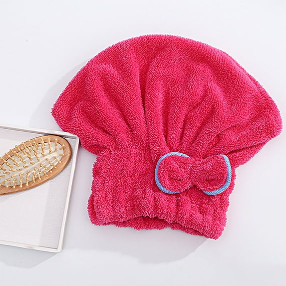 YATLTE Microfiber Hair Drying Cap, Hair Towel Cap, Fast Coral Velvet Hair Drying Towel with Bow-Knot, Plopping Towel for Women for Curly Long Thick Wet Hair