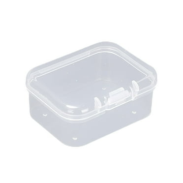 YATLTE Mini Clear Plastic Organizer Storage Box, Small Clear Plastic Storage Containers Boxes, Transparent Boxes with Hinged Lid for Small Items, Jewelry, Crafts
