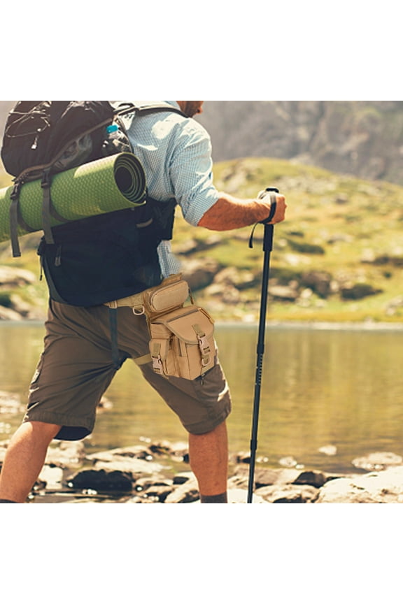 Motorcycle Leg Bag for Men Women, Nylon Thigh Bag Drop Leg Bag for Men, Outdoor Hiking Climbing Hip Bags, Motorcycle Riding Leg Pouch Waist Fanny Packs