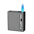 thumbnail image 1 of YATLTE Regular Cigarettes Case Box Automatic Ejection Holder with Dual Arc Lighter USB Rechargeable, Flameless, Windproof, Moisture-Proof, 1 of 6