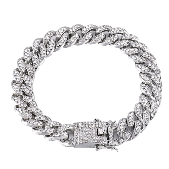 YATLTE Rhinestone Open Cuff Bracelets, Iced Out Bracelet for Men Cuban Link Watch Bracelets, Diamond Miami Cuban Bracelets, Bracelet Hip Hop Rapper Jewelry Gift for Men