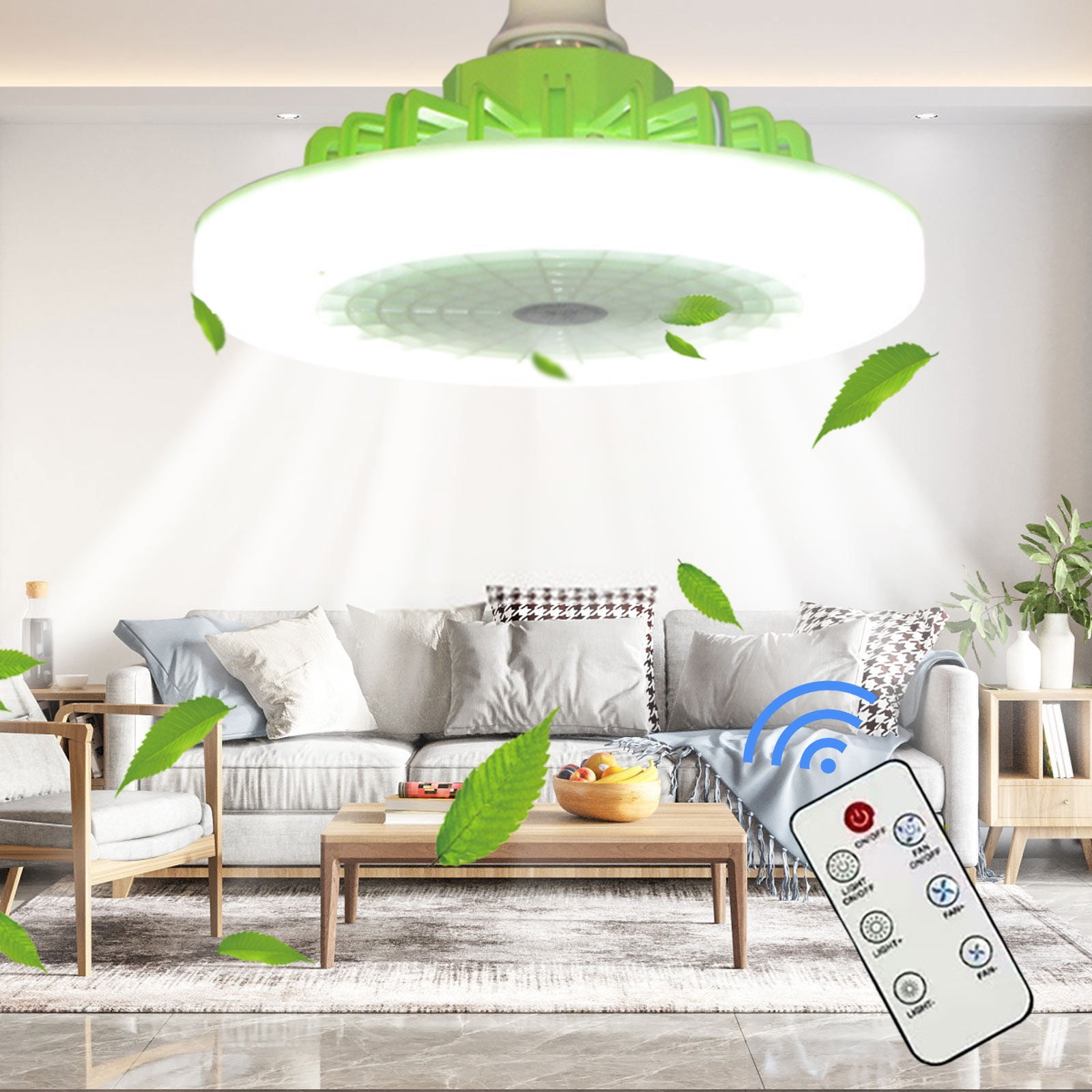 YATLTE Socket Ceiling Fan Light, Bulb Socket Fan with Remote, Dimmable E26 Base Ceiling Fans