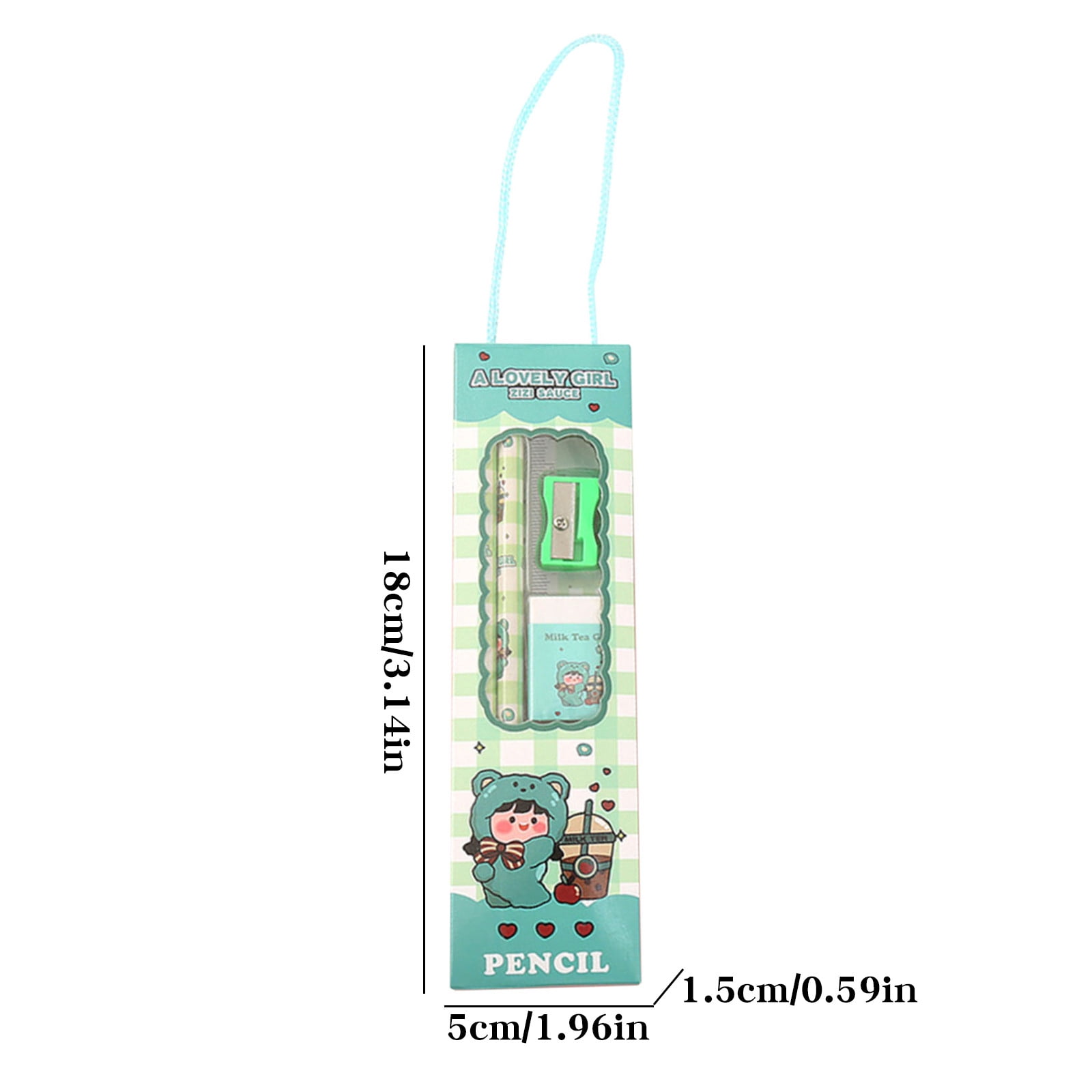 YATLTE Stationery Set, Children's School Supplies Kit, School Supplies Set, Including 2 Pencils, Pencil Sharpener, Rulers, Eraser, Supplies Back to School Gift for Boys Girls