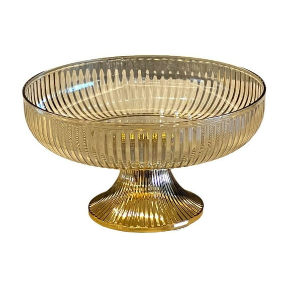YATLTE Transparent Fruit Tray, Glass Fruit Bowl, Decorative Fluted Colored Glass Bowl for Fruit Snacks Candy, Household Living Room Coffee Table Fashion Put Snacks Candy Nut Dry Fruit Storage Box