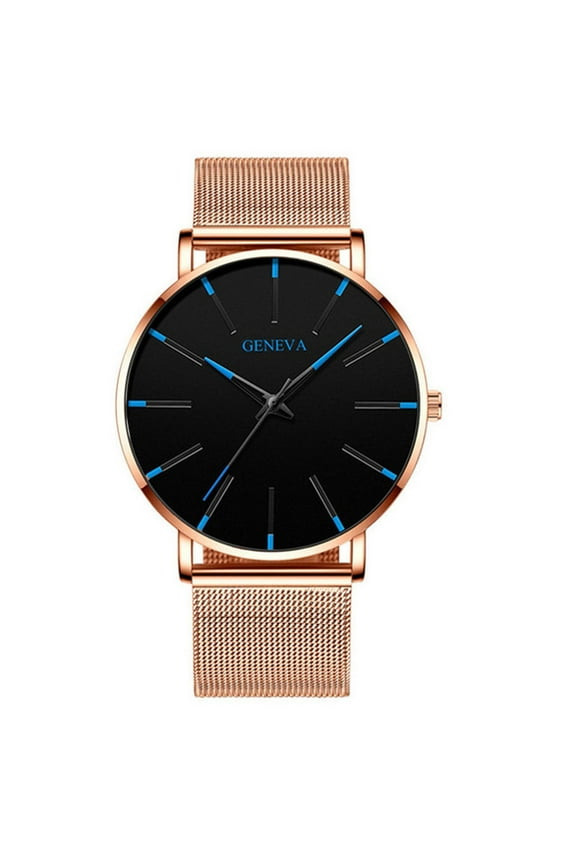 Ultra Thin Simple Couples Watches, His and Hers Stainless Steel Mesh Strap Pair Watch, Gifts Set Men and Women Quartz Watches
