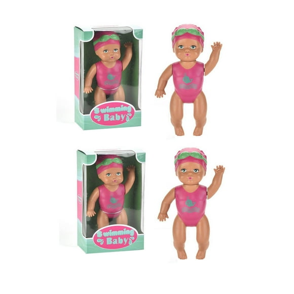 YATLTE Waterproof Swimmer Doll, Swimming Baby Doll with Movable Joint Battery Powered Breaststroke, for Pool Bathroom Play,Motorized Swimming Doll for Pool