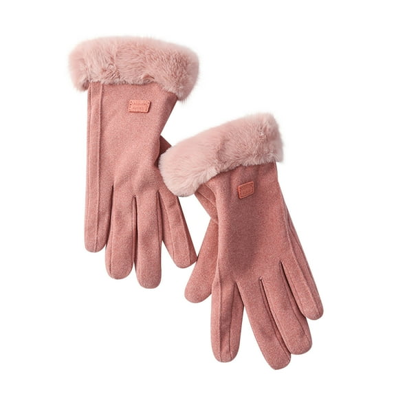 YATLTE Winter Leather Gloves for Women, Wool Fleece Lined Warm Gloves, Touch Screen Water Resistant Windproof Thermal for Running Cycling Driving Hiking Warm Gifts