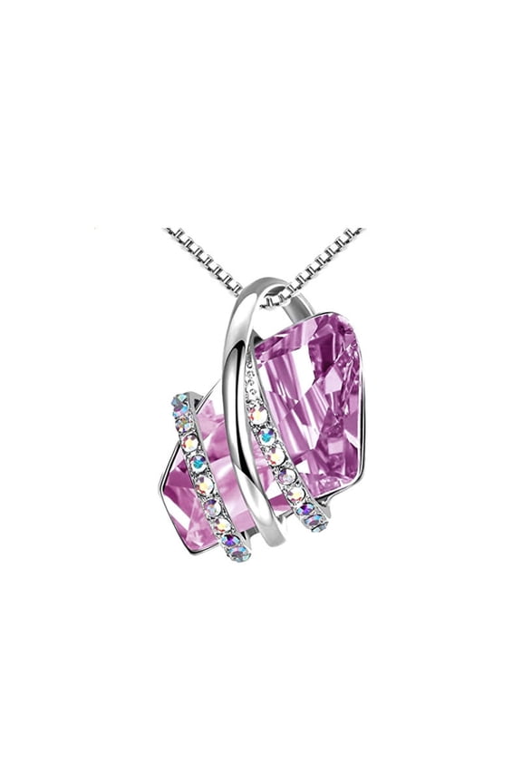 Wish Stone Pendant Necklace with Birthstone Crystal, Jewelry Gifts for Wife, 21K Rose Gold Plated/Silvertone, Birthday or Chrismas Holiday Gift for Her, Mom, & Sister