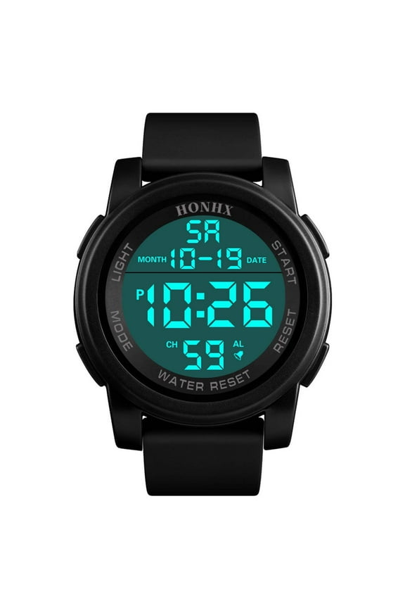 Women Unisex Watch Ultra-Thin Minimalist Sports Digital Watches, Alloy Waterproof Watches with Wide-Angle, Display Rubber Strap Alarm Light Stopwatch Multi-Functional WristWatch