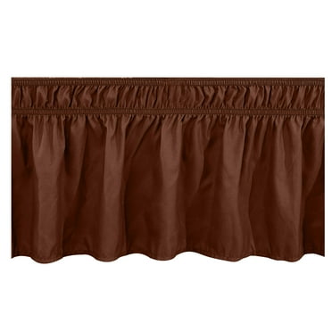 YATLTE Wrap Around Ruffled Bed Skirt, with Three Sides Fabric Adjustable Elastic Dust Ruffle Silky Soft, Drop Easy to Put On, for Queen, King and C-King Size Beds