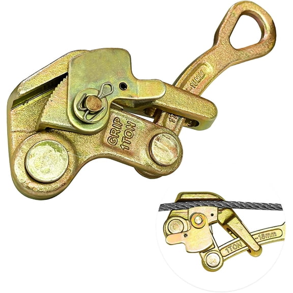 YATOINTO 2200lb Cable Grip Steel Wire Puller 1 Ton, Tool for 2.5-16 mm Rope, Multifunctional Pulling Tightening with Swing Latch (1T)