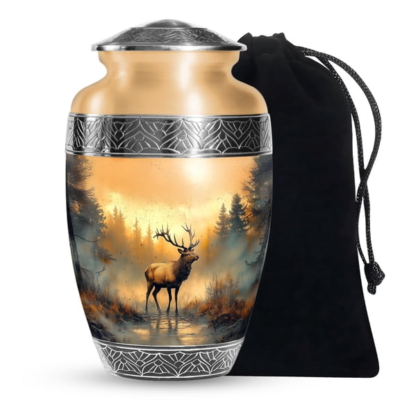 YATSKIA Deer Funeral Urn For Human Ashes Men And Women, Memorial Urn For Ashes Of Female And Male, (200 Cubic, Large 10 Inch)
