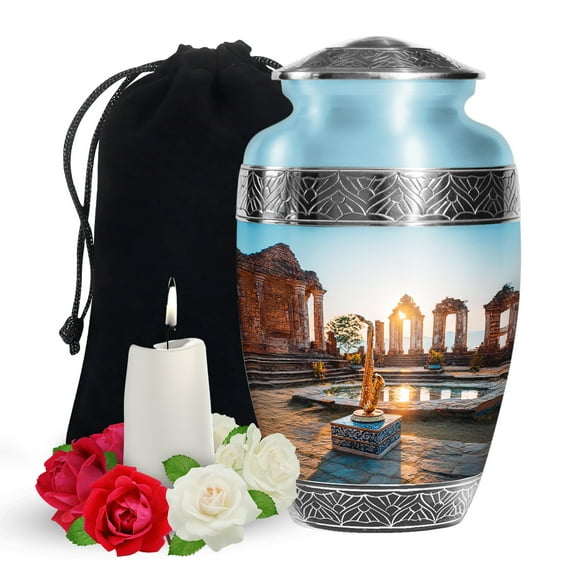 YATSKIA Golden Saxophone Large Cremation Urns for Human Ashes Adult Men and Women, Funeral Burial Urn for Ashes Adult Female, (200 Cubic, Large 10 Inch)