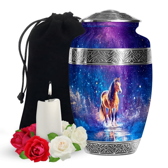 YATSKIA Horse Urns for Adult Ashes Brother and Sister, Large Cremation Urn for Human Ashes Adult, (200 Cubic, Large 10 Inch)
