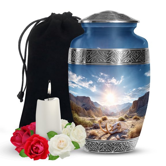 YATSKIA Maammoth Skull Large Memorial Urns for Human Ashes Adult Male and Female, Cremation Burial Urn for Ashes Adult Dad, (200 Cubic, Large 10 Inch)