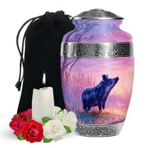 YATSKIA Pig Memorial Urn for Adult Ashes Mom and Dad, Decorative Large Cremation Urns for Human Ashes Adult Male, (200 Cubic, Large 10 Inch)