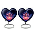thumbnail image 1 of YATSKIA Purple Sea Horse with Flowers Little Funeral Urn for Adult Ashes Mom and Dad, Small Urns for Human Ashes Keepsake, (Heart Pack of 2, 3 Inch), 1 of 8