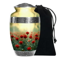 YATSKIA Red Rose Memorial Urn For Human Ashes Of Male And Female, Burial Urn For Ashes Women, (200 Cubic, Large 10 Inch)