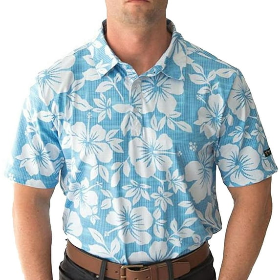 YATTA GOLF Standout Performance Golf Polo Shirts – Men’s – Kahakai Polū – 4XL