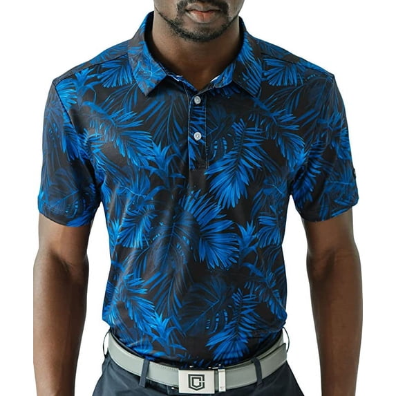 YATTA GOLF Standout Performance Golf Polo Shirts – Men’s – Midnight Blue – XL