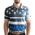 thumbnail image 1 of YATTA GOLF Standout Performance Golf Polo Shirts – Men’s – Thin Blue Line – S, 1 of 3