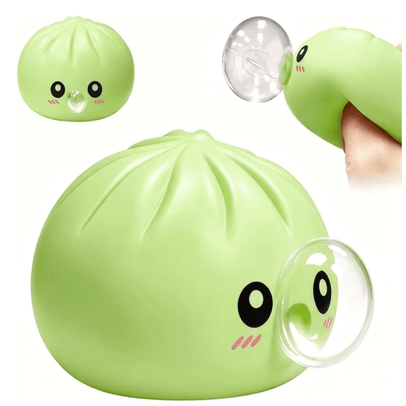 YATingW 2026 Upgrade Dumpling Bubble Squeeze Stress Relief Toy, New Dumpling Squishy Blow Bubbles, Anxiety Relief Fidget Toy for Kids Adults Party Gift(Green)