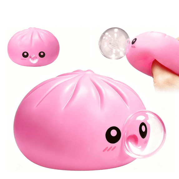 YATingW 2026 Upgrade Dumpling Bubble Squeeze Stress Relief Toy, New Dumpling Squishy Blow Bubbles, Anxiety Relief Fidget Toy for Kids Adults Party Gift(Pink)