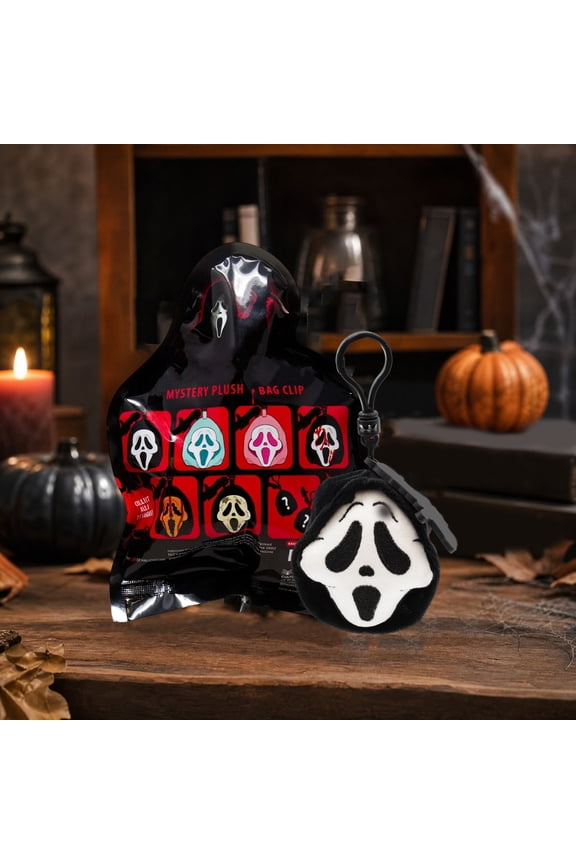 Ghost Face Mystery Plush Keychain , 3D Scream Plush Keychain Hanger, Assorted Random Styles Scream Halloween Key Charm for Backpack Purse Keys, Halloween Party Favors & Horror Collector Gift