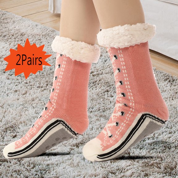 YAVELYN 2025 New Slipper Socks,Winter Floor Socks Warm Home Extra Thick Fleece Socks