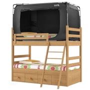 YAVIL Bed Tent Black Bunk Twin Size Portable Pop up Privacy Sleeping 3 Doors Bed Tent NetMattress Not Included