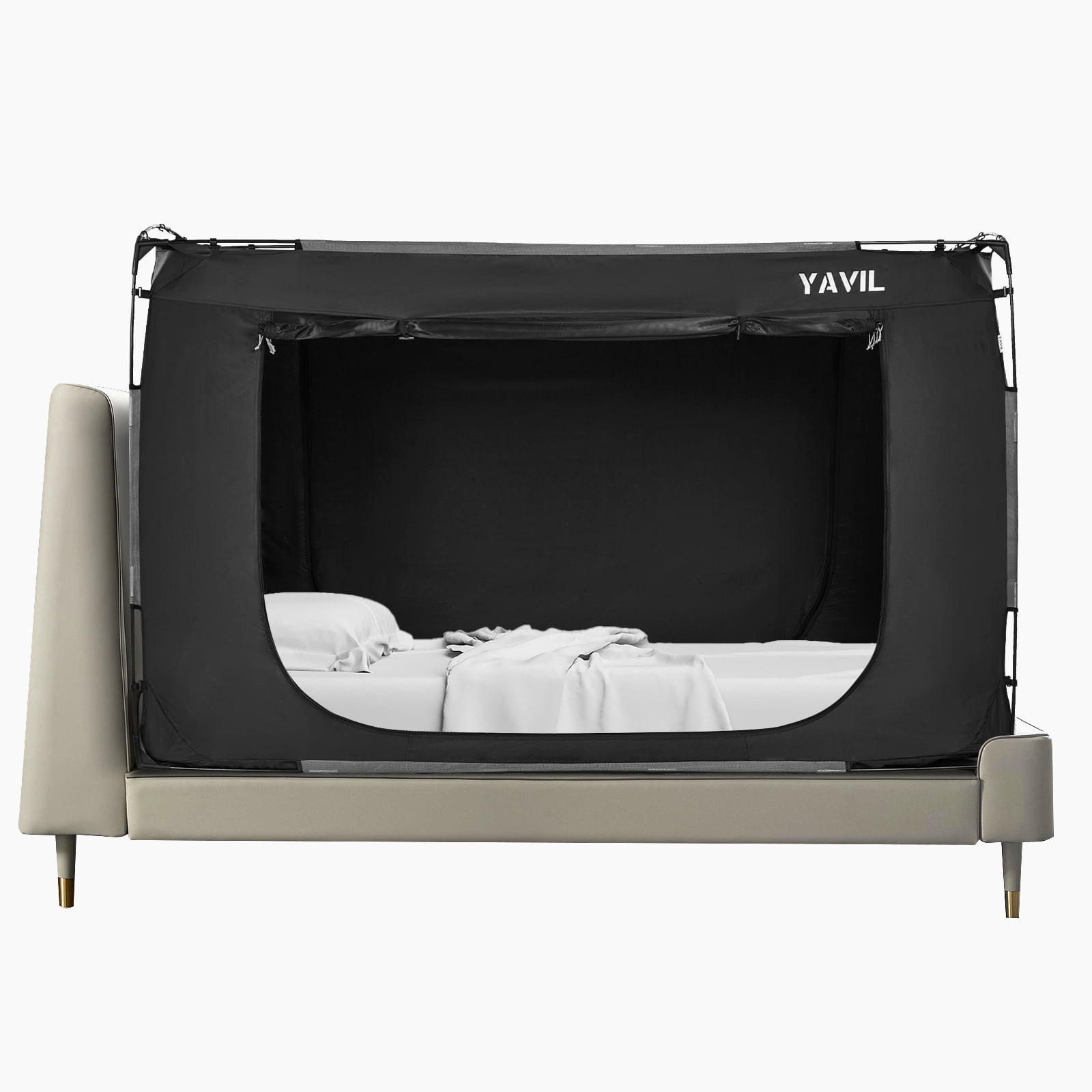 YAVIL Bed Tent Queen Size Portable Pop up Privacy Sleeping 3 Doors Bed