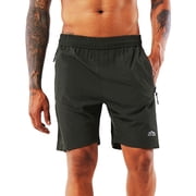 YAWHO Athletic Performance Running Shorts, Quick Dry, Lightweight, with Zip Pockets, Men
