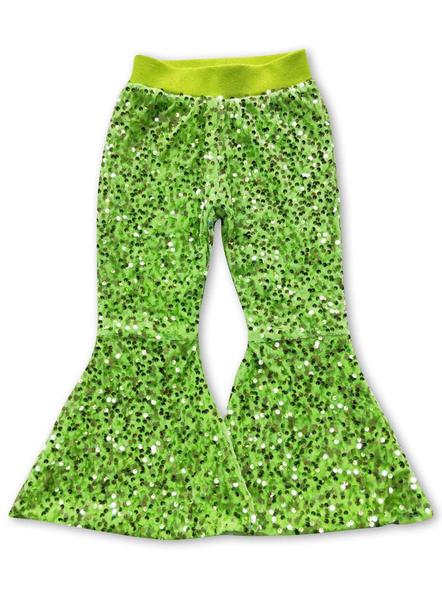 YAWOO Little Girls Sequin Casual Flare Pants With Lining Winter Kids