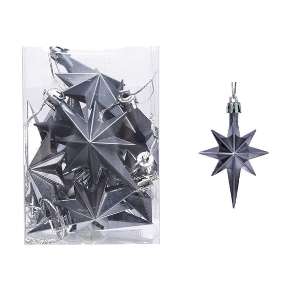 YAWUBT 12 Pack Bethlehem Star Ornaments Christmas Tree, 3.14" Plastic Hanging Stars, Bethlehem Ornaments for Xmas Party and Tree Decor, Unique Gifts