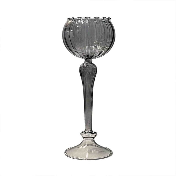 YAWUBT European-style Gray Glass Candlestick Home Decoration Item Wedding Shooting Prop Candlelight Dinner Table Lamp