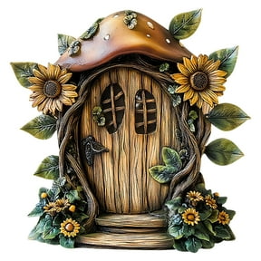 YAWUBT Fairy Door for Wall | Small Wooden Home Decor - Fairytale Tiny House Doors - for Table Wall Window Shelf Living Room Kids Room Indoor Outdoor Yard Porch