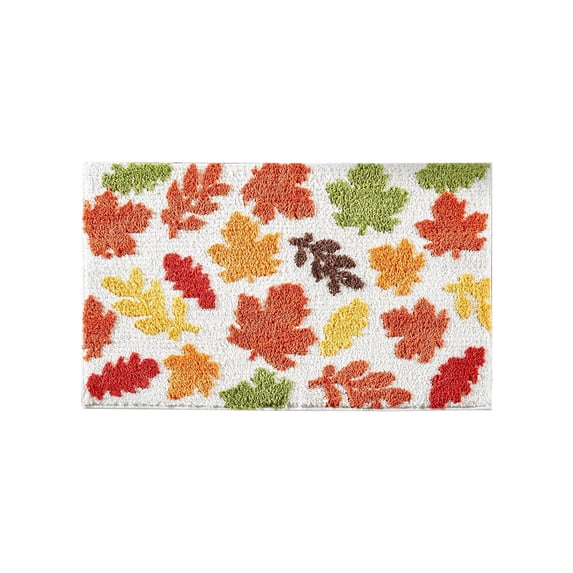 YAWUBT Fall Maple Leaf Bathroom Rug Fall Maple Leaf Bath Rug Autumn Harvest Water Absorbent Bath Mat Farmhouse Non Slip Bathtub Mat for Bathroom Decor