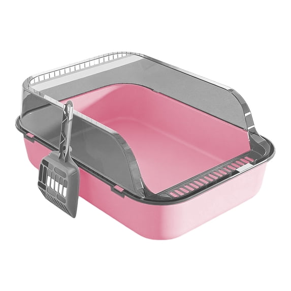 YAWUBT Generic Cat Litter Box Open Top Pet Litter Tray Easy to Clean Kitty Litter Pan Semi Enclosed Kitten Potty Toilet for Small Medium Large Cats Rabbit