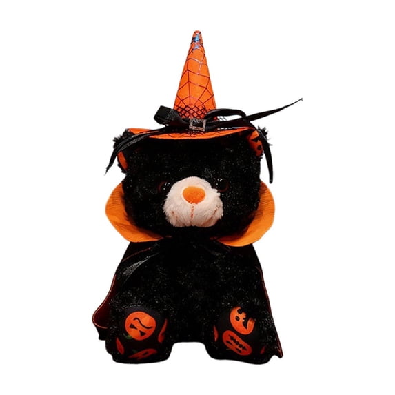 YAWUBT Halloween Wizard Teddy Bear Plush,Cape and witch hat, spooky decor plush for kids, parties and Halloween gifts