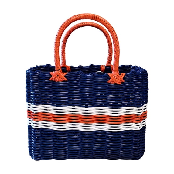 YAWUBT Handwoven Super Tote Bag for Women | Recycled Plastic Shoulder Purse |Multi-functional Portable Storage Box With Handle , Summer Beach, Pool, Travel, Home, Bathroom ,Shopping