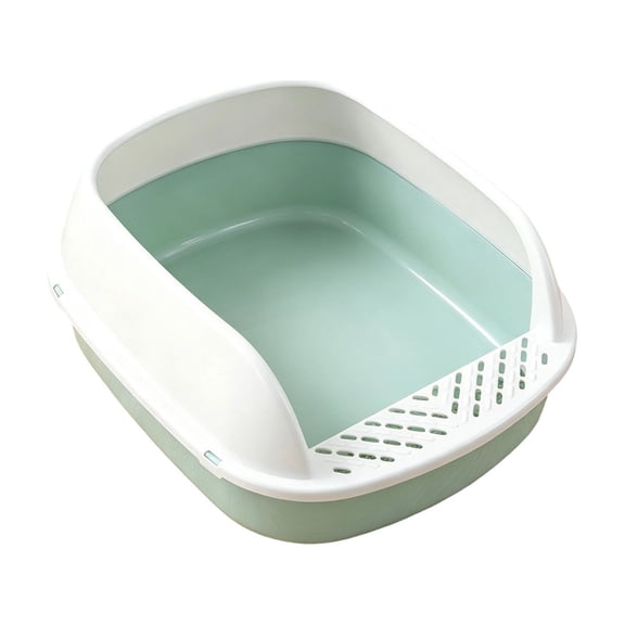 YAWUBT High Sided Cat Pet Litter Tray Sandbox Deep Loo with Sifting Litter Pedal Pan Cat Potty Toilet Cat Bedpan for Kitty Rabbit Travel