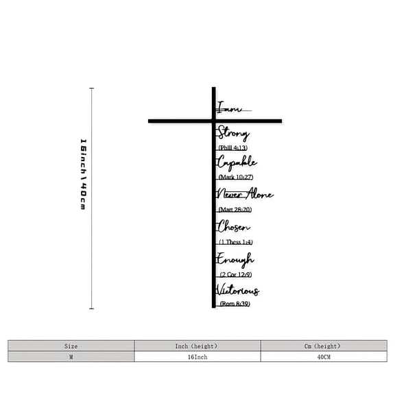 YAWUBT Large Metal Cross Wall Art with Scripture - Christian Religious Wall Decor, Jesus Home Church Wall Hanging, Scripture-Inspired Christian Gift for Christians