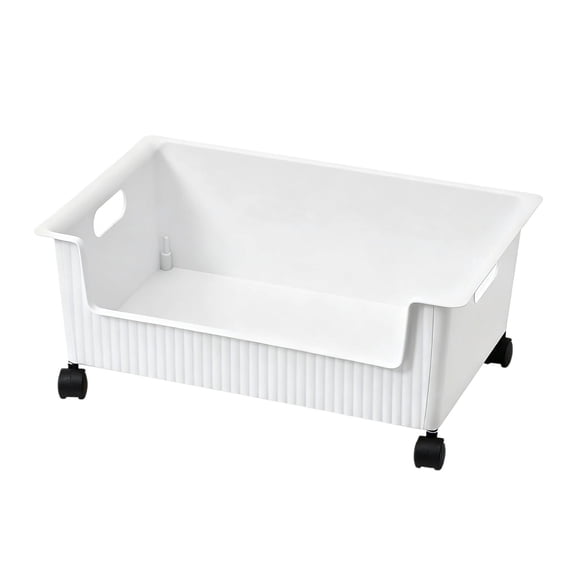 YAWUBT Plastic Storage Bin with Wheels Bookcase Organizer for Bedroom Office Classroom and Home Use Rolling Storage Box for Books and Sundries Convenient Organizer with Handle for Under