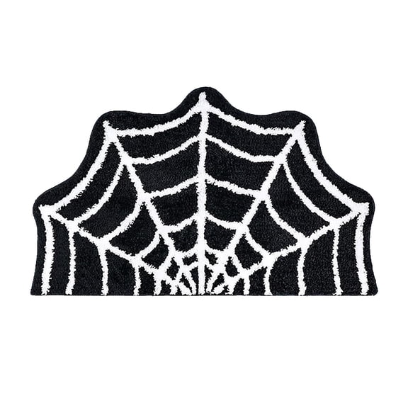 YAWUBT Spider Web Bath Mat, 3120" Halloween Bath Mat Non-Slip Rugs Spiderweb Rug Machine Washable Goth Area Rugs Gothic Rug for Front Door, Bedroom, Living Home (Black)
